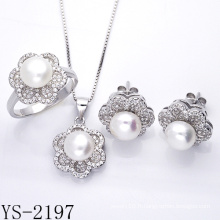 Usine en gros 925 Sterling Silver Pearl Jewelry Set.